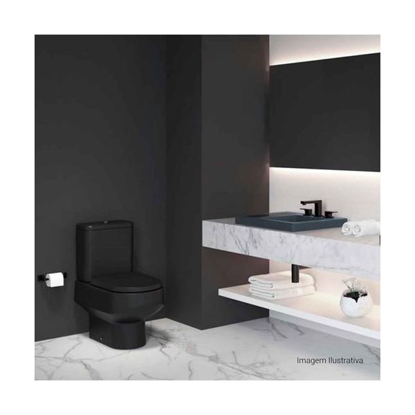 CAIXA ACOPLADA DECA CARRARA/NUOVA COM DUAL FLUX EBANO FOSCO