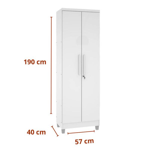 Sapateira Multiuso Mirarack Napole 2 Portas Branca Com Fechadura