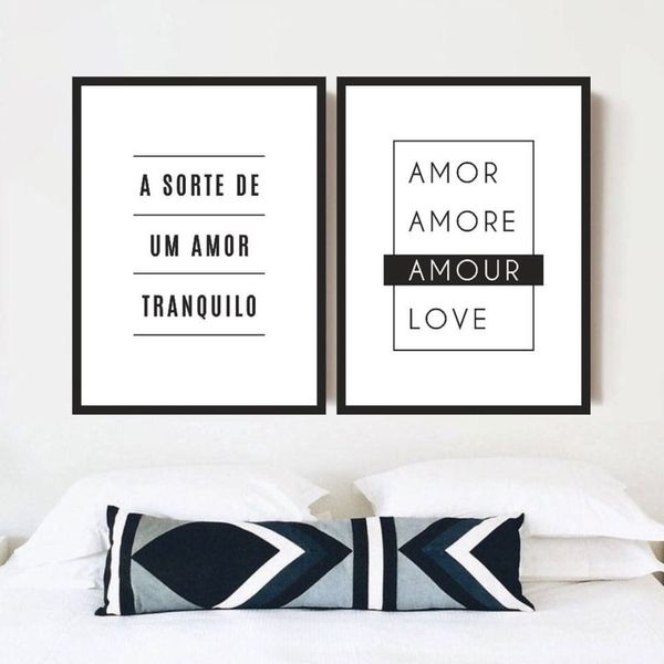 Dupla de quadros a sorte de um amor tranquilo
