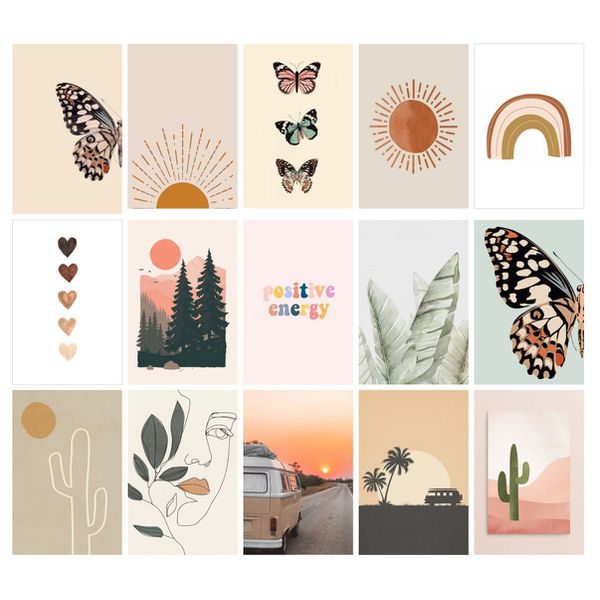 Kit 15 plaquinhas vibes em mdf