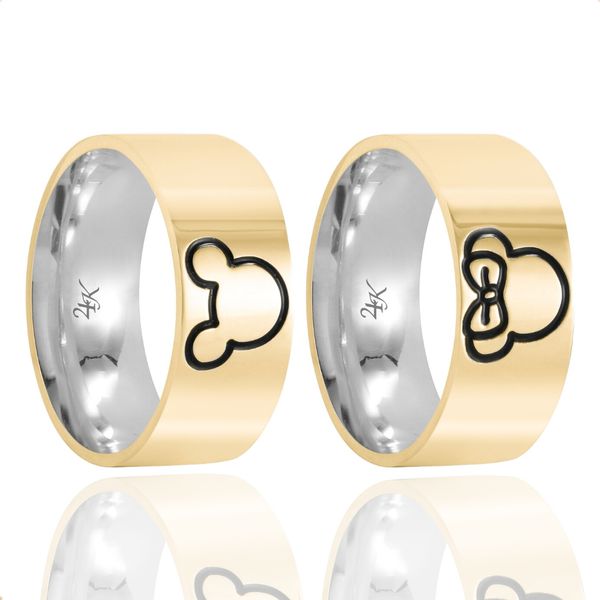 Par de Alianças de Moeda Personalizadas - M24K28