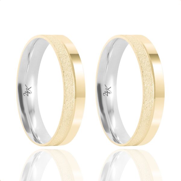 Par de Alianças de Moeda Diamantada - M24K35