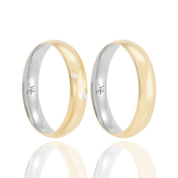 Par de Alianças de Moeda 4,3mm - MA1237