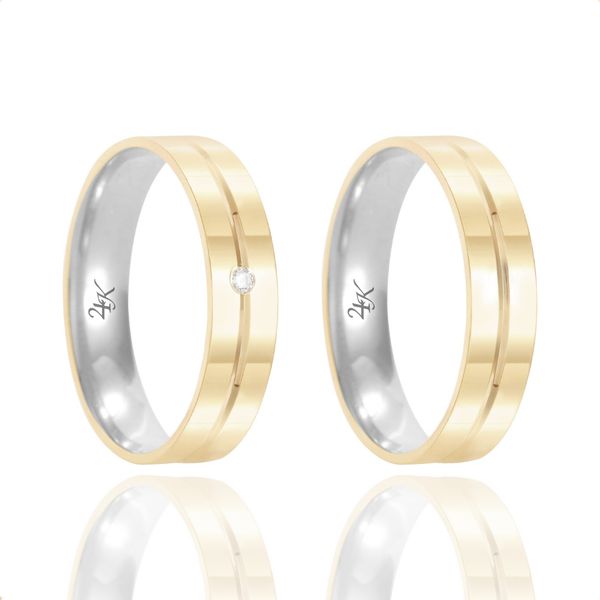 Par de Alianças de Moeda 4mm - MA1248