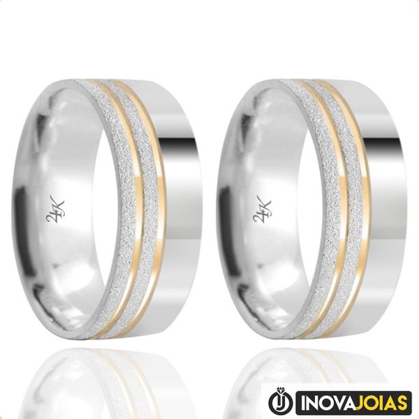 Par de Alianças de Namoro em Prata 950 - 24K17