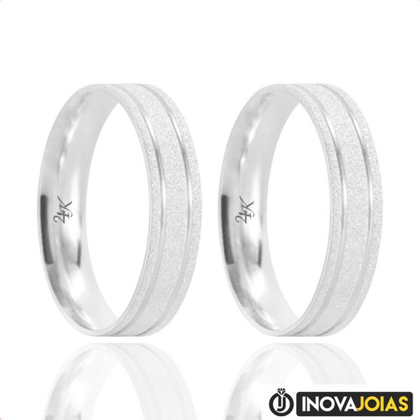 Par de Alianças de Namoro em Prata 950 - 24K38