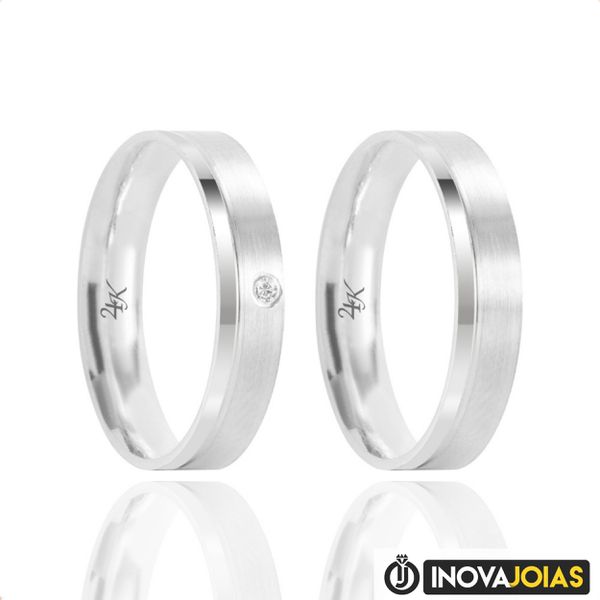 Par de Alianças de Namoro em Prata 950 - 24K39