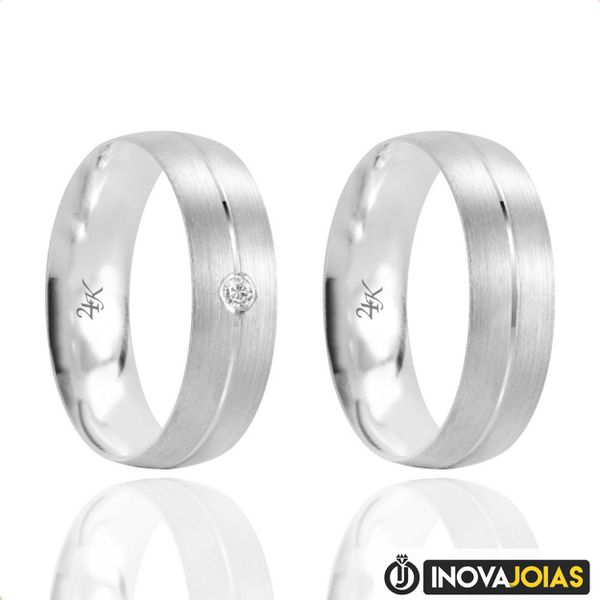 Par de Alianças de Namoro em Prata 950 - 24K43
