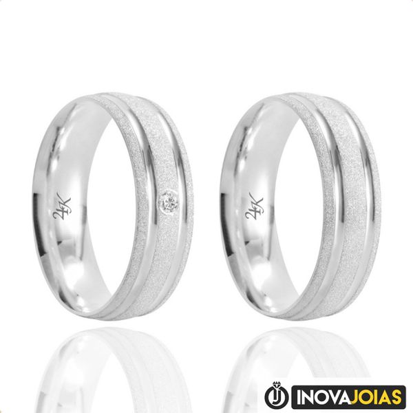 Par de alianças de namoro em Prata 950 - 24K44