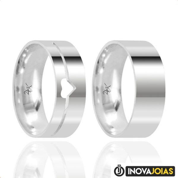 Par de Alianças de Namoro em Prata 950 - 24K49