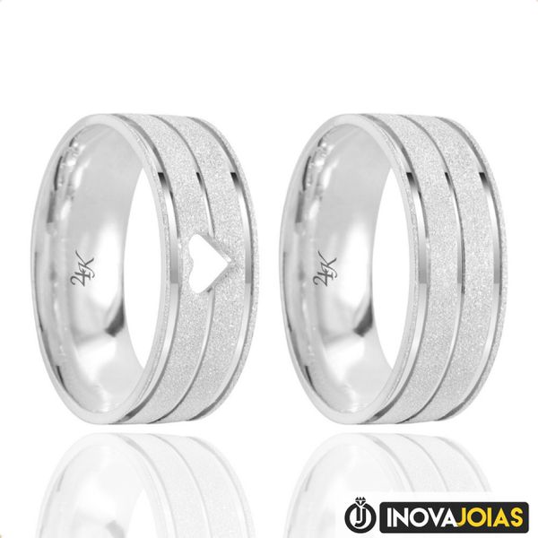 Par de Alianças de Namoro em Prata 950 - 24K53