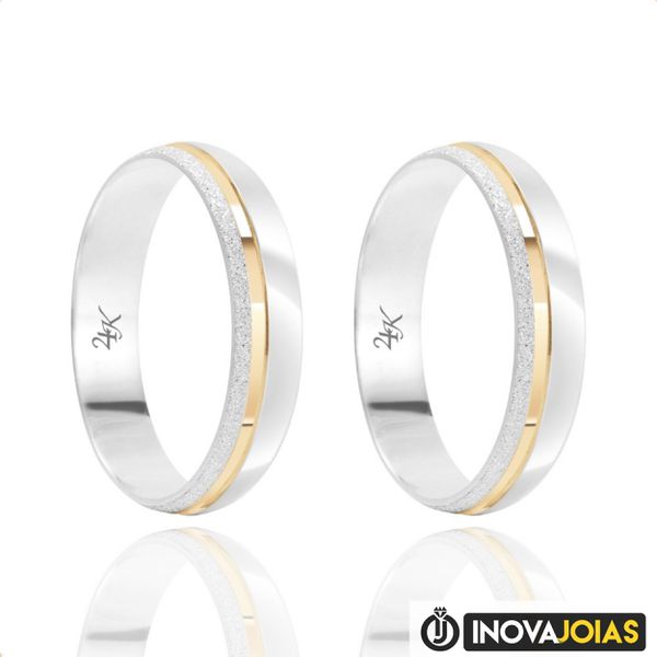 Par de Alianças de Namoro em Prata 950 - 3064