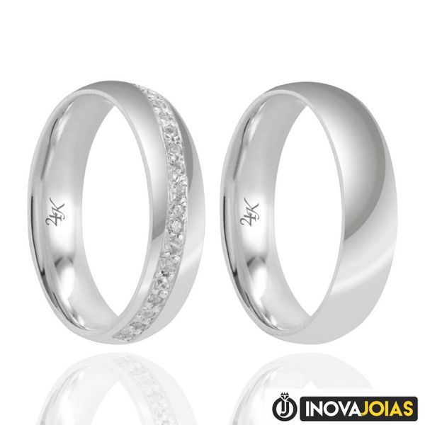 Par de Alianças de Namoro em Prata 950 - P170