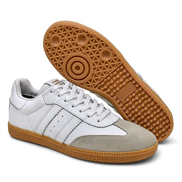 Tenis Casual Feminino Couro Confort Elegante cor Branco - 34 ao 39