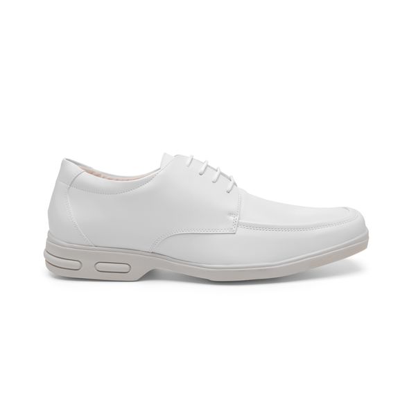 Sapato Masculino Social Clássico Cadarço Linha Conforto Cor Branco