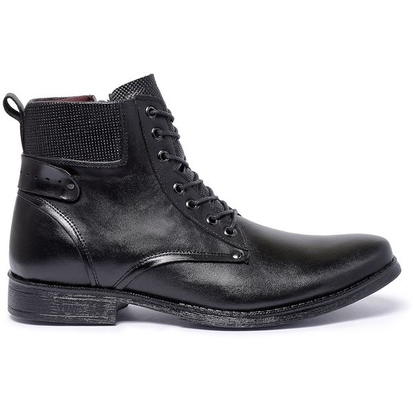 Coturno Masculino Couro Conforto Linha Premium Cor Preto - 22001