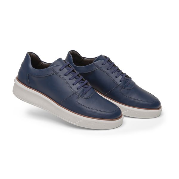 Sapato Social Confortavel Alta Qualidade Elegante 40017 Azul