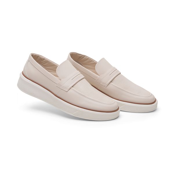 Mocassim Masculino Elegante Alta Qualidade 40001 OffWhite