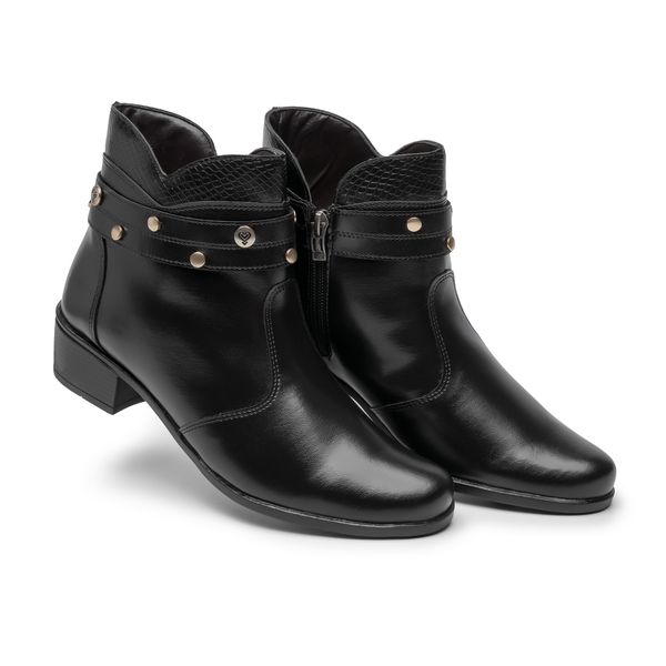 Bota Feminina Salto Alto Qualidade Confortavel 15005 Preto