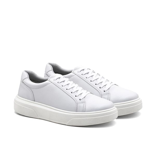 Tenis Confortavel Masculino Sapatenis Casual Legitimo 37 a 44 cor Branco 