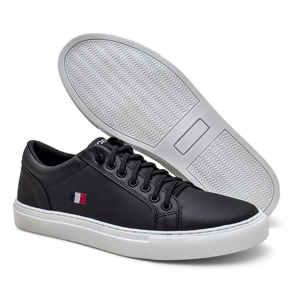 Tenis Classico Sapatenis Masculino Londres Legitimo Confortavel 37 a 44 Preto 
