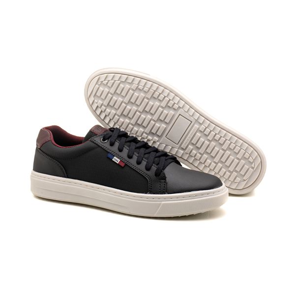 Tenis Classico Masculino Elegante Studio Legitimo Casual cor Preto e Café 