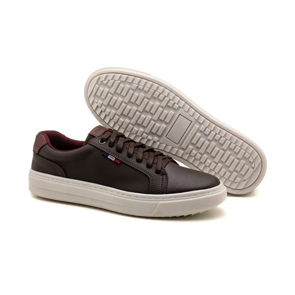 Tenis Classico Masculino Elegante Studio Legitimo Casual cor Café 