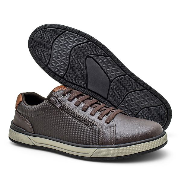 Sapatenis Confortavel Masculino Tenis Casual Street Legitimo 37 a 44 cor Café 
