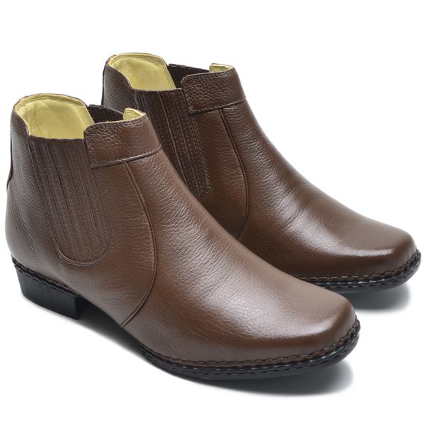 Bota Masculina Couro Legítimo Botina cor Florter Chocolate 040 