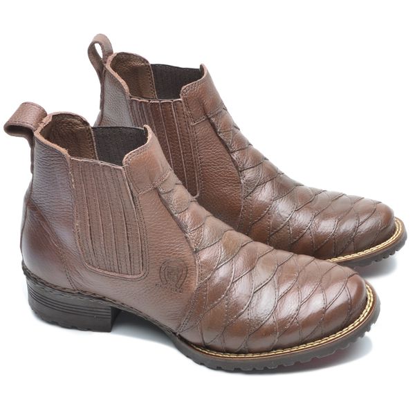 Bota Masculina Couro Legítimo Botina cor Chocolate 033