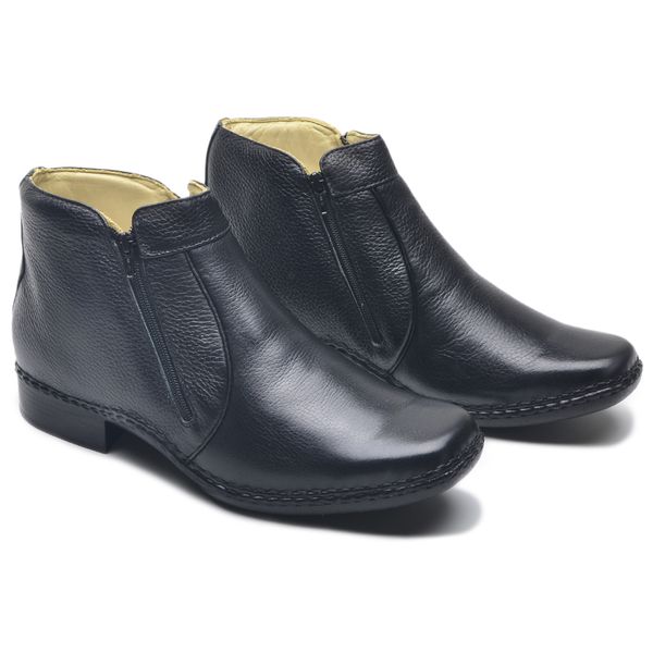 Bota Masculina Couro Legítimo Botina cor Preto 046 
