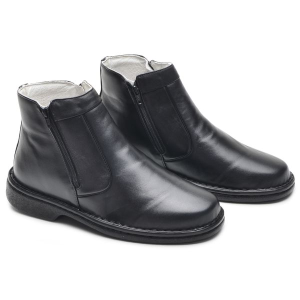 Bota Masculina Couro Legítimo Botina cor Preto 049 