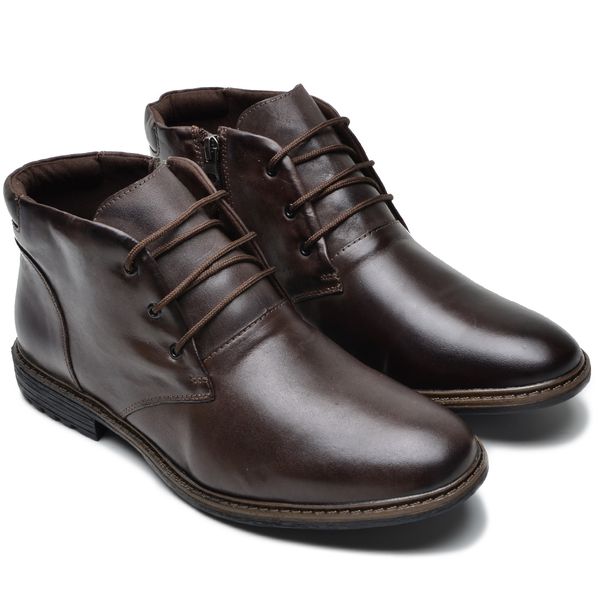 Bota Masculina em Couro Legitimo Cor Café 1005 