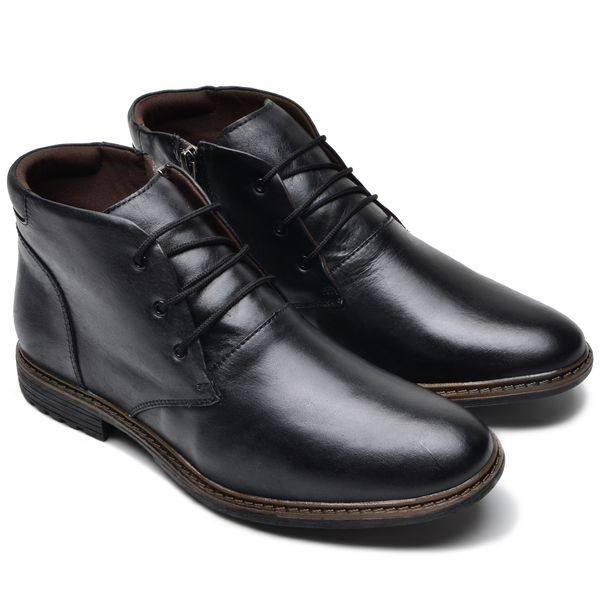 Bota Masculina em Couro Legitimo Cor Preto 1005 