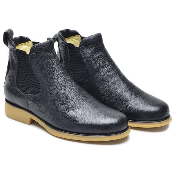 Botina masculino de couro legitimo cor preto 535 