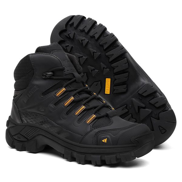 Coturno Masculino em couro Airsoft Militar com C.A Cor : Preto 