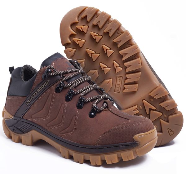 Coturno Masculino Cano Curto Couro Legitimo Cor Vermelho