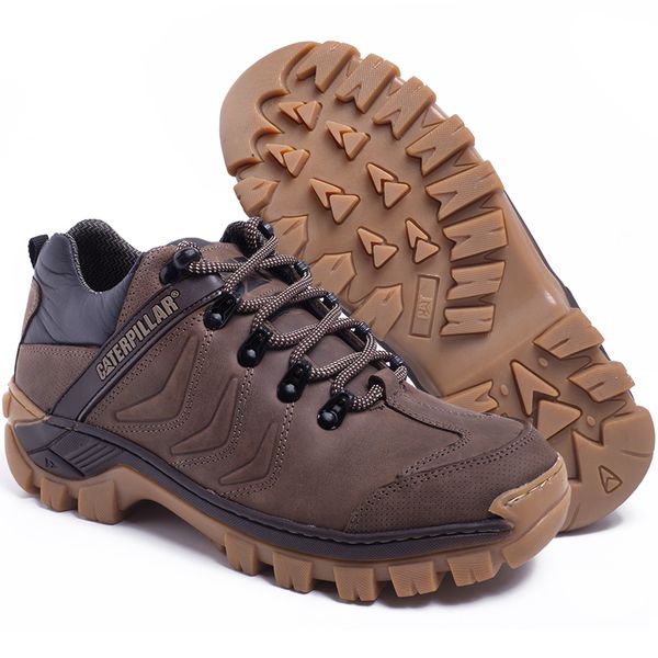 Coturno Masculino Cano Curto Couro Legitimo Cor Marrom 