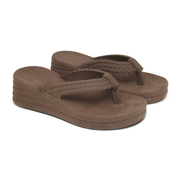 Chinelo Sandalia Feminina Tranças Confort Resistente Ocre