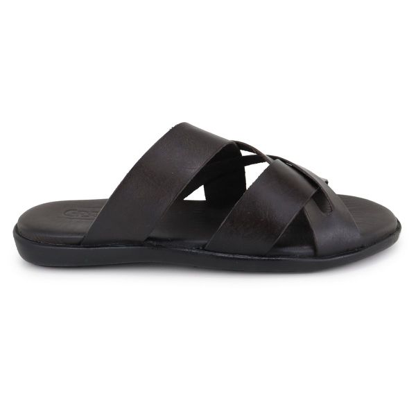 Chinelo Masculino Couro Elegante Classico 106C Café