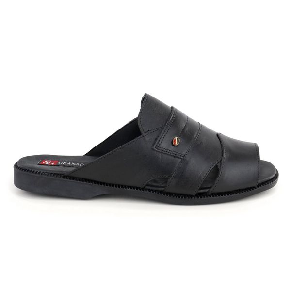 Chinelo Masculino Couro Elegante Classico 408P Preto