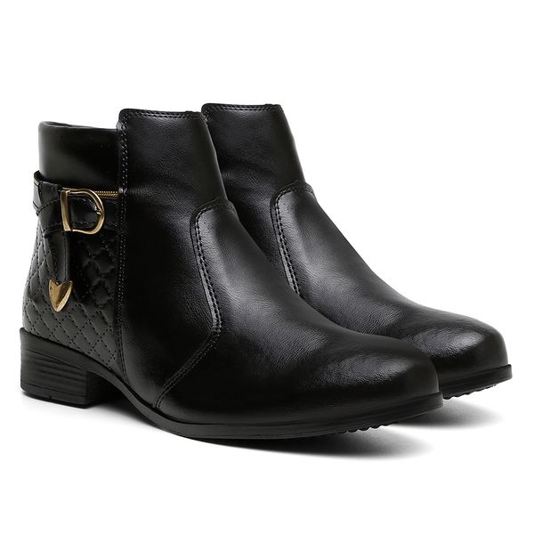 Bota VL Lisa Zíper Lateral Cor Preto
