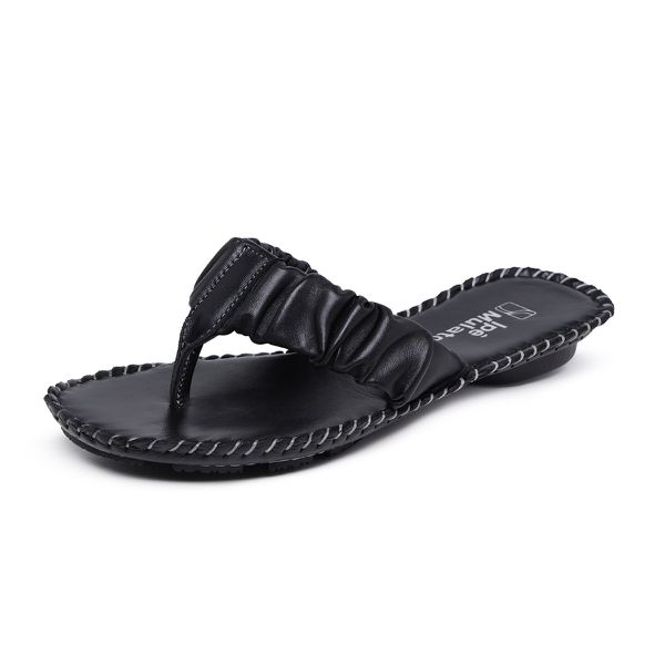 Chinelo De Couro Cor Preto - 12185.6