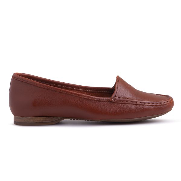 Mocassim De Couro Cor Caramelo 24000 QeA 