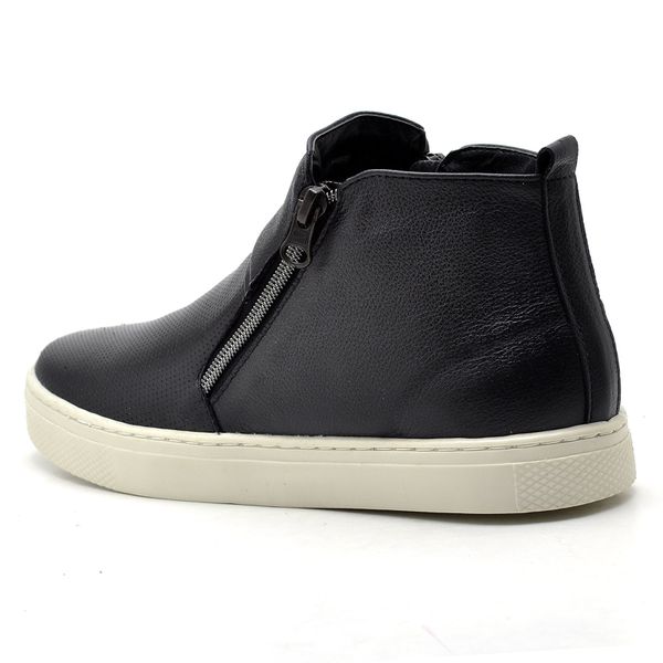 Tenis Feminino Botinha Couro Cano Baixo Hiate Elegante cor World