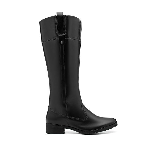 Bota Feminina Couro Montaria cor Preto 267P Preto