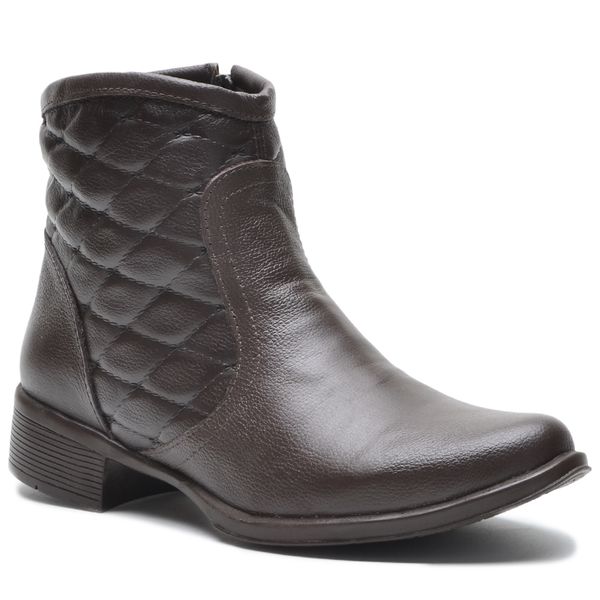Bota CL cano curto Couro Legitimo Cor Café Marrom