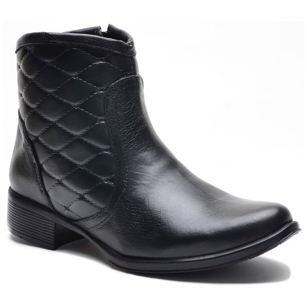 Bota CL cano curto Couro Legitimo Cor Preto 