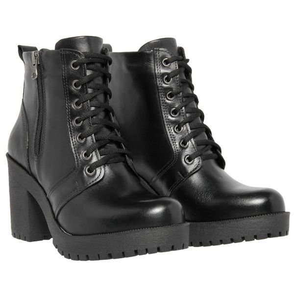Bota Feminina de Couro Cano M dio Z per Lateral Salto Grosso Cor