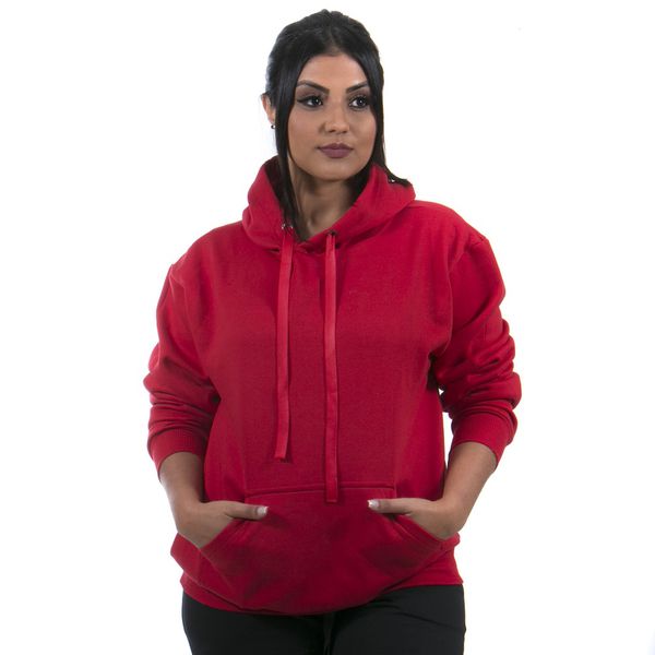 Blusa De Moletom Canguru Com Capuz Feminina Cor Vermelho